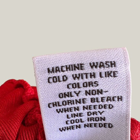 Fever Red Velvet Large Ruched Top  Long Sleeve Chain Keyhole Club Party Shirt - Picture 7 of 9